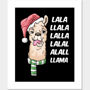 La La La Llama drunken Llama Christmas Funnx Alpaca Posters and Art